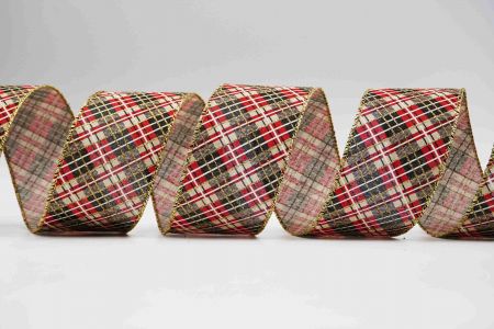 Festival Plaid Wired Ribbon_KF7132G-13_natural